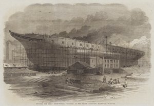 De bouw van de grote stoomfregat Warrior, bij de Thames Ironworks Blackwall